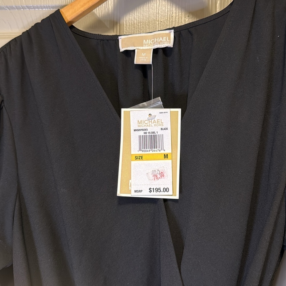 New with tag, Michael Kors, black belted dress - Picture 2 of 6